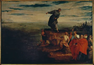 Pyhä Antonius saarnaa kaloille, n. 1580